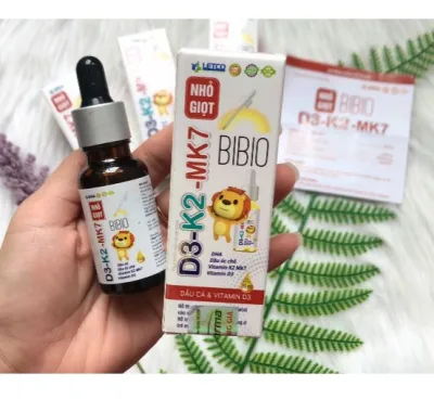 D3-K2-MK7 nhỏ giọt Bibio, bổ sung vitamin D3-K2-MK7, chai 20ml