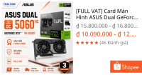 [FULL VAT] Card Màn Hình ASUS Dual GeForce RTX 5060 OC 8GB GDDR7 Chính Hãng | VGA RTX 5060 8G | Bảo Hành 36 Tháng