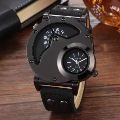 Genuine High-End Men's Watch with High-Quality Jean Leather Strap, Beautiful and Luxurious, Cheap Price, Korean Style [Free Box Included] - Honey Stars