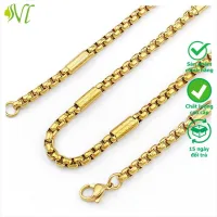 Dây chuyền nam titan không gỉ không đen xài nước tốt màu vàng thời thượng Người Đẹp Vì Lụa