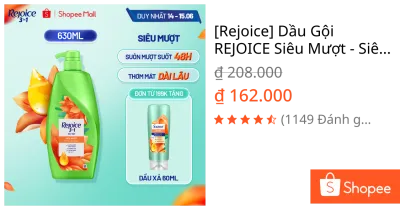 Dầu Gội REJOICE Siêu Mượt - Siêu Mềm Mượt Chai 630ML