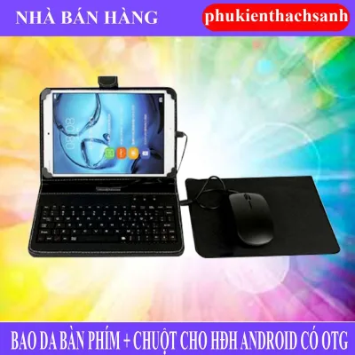 Gaming Keyboard - Keyboard and Mouse Combo with Leather Case for Phones and Tablets from 4.5-8 Inches
