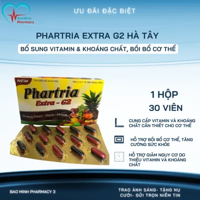 Phartria Extra G2 Hà Tây Hộp 30 Viên – Bổ Sung Vitamin & Khoáng Chất, Bồi Bổ Cơ Thể