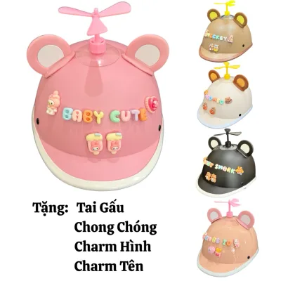 Nón Cá Heo Mini Cho Bé 1-3 tuổi Lòng Vải 2 Lớp Đạt Chuẩn Đi Xe Máy
