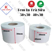 Giấy in tem trà sữa 50x30 (950 tem), 40x30 ( 800 tem) decal nhiệt, giấy in tem dán trà sữa