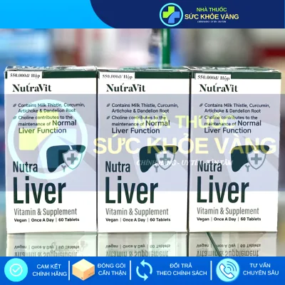 NUTRA LIVER - Liver Support Vitamins - Thực Phẩm Bảo Vệ Sức Khoẻ, Giúp Giải Độc, Tăng Cường Chức Năng Gan (Hộp 60v)