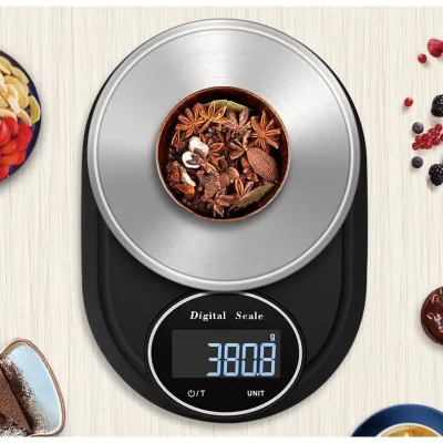 Cân điện tử nhà bếp cao cấp DIGITAL SCALE 5KG 10KG độ chính xác cao bề mặt thép không gỉ chống nước cân nhà bếp