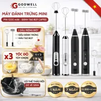 Máy tạo bọt cafe, Que đánh trứng mini cầm tay không dây pha chế 3 tốc độ, pin sạc USB cao cấp