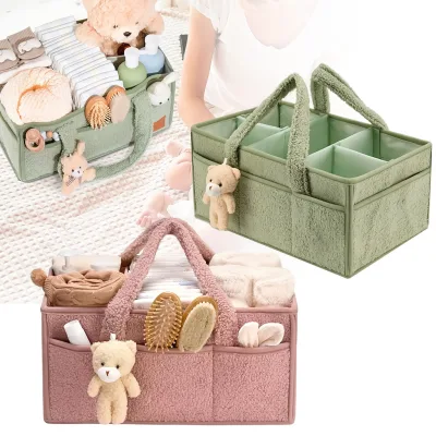 Túi tote mẹ gắn xe đẩy em bé, túi đựng tã di động dày, gập gọn