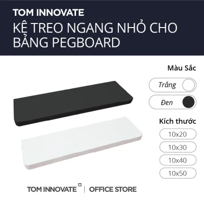 Kệ Ngang Trắng Đen Trang trí Cho Bảng Cài Pegboard - Phụ Kiện Trang Trí Sáng Tạo Cho Bảng Pegboard
