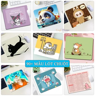 Miếng Lót Chuột, Bàn Di Chuột Nhỏ 21 x 26cm Với Hơn 90 Mẫu Dễ Thương Có Bo Viền