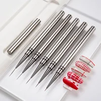 BORN PRETTY Bút Vẽ Móng Nghệ Thuật 6 / 9 / 12 / 15 / 18mm Tay Cầm Kim Loại Hình Hoa