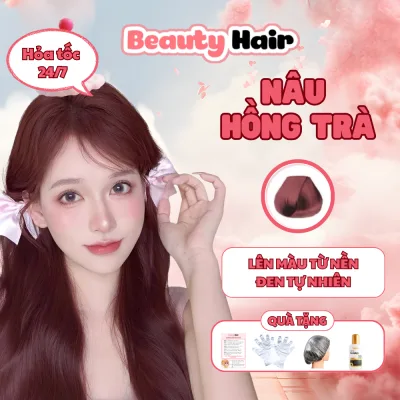 Thuốc nhuộm tóc Nâu Hồng Trà bảo vệ tóc không gây khô sơ tóc lên màu chuẩn salon - beautyhair