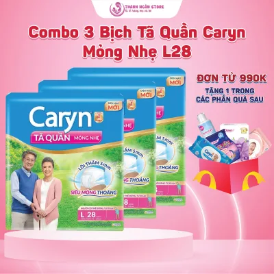 Combo of 3 Packs of Caryn Thin and Light Diaper Pants Size L28 - Diaper Pants for People with Incontinence Problems - Thanh Ngan