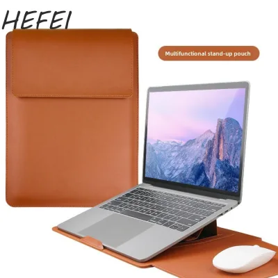 HEFEI Túi đựng máy tính xách tay HEFEI, có giá đỡ túi nhỏ Thiết kế hộp đựng máy tính xách tay, Giá đỡ máy tính xách tay bằng da PU có thể điều chỉnh Giá đỡ máy tính xách tay chống bẩn Túi bên trong đa năng 15 / 16 Inch