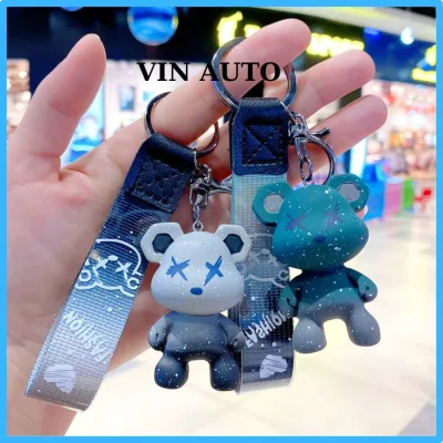 Móc khóa xe máy ô tô,móc khóa trang trí balo ,túi xách,ví tiền,móc treo chìa khóa hình gấu dễ thương MK07