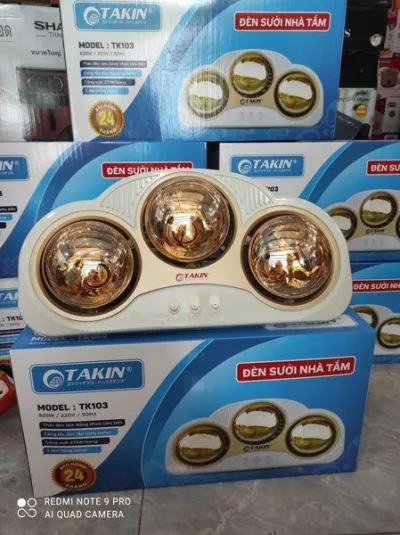 Đèn sưởi phòng tắm 3 bóng TAKIN TK103, sưởi nhà tắm TAKIN công tắc độc lâp từng bóng bảo hành 12 tháng BẾP SUNHOUSE