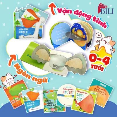 Combo 2 bộ sách - Ú Òa Mở Ra và Chuyển Động - Sách tương tác cho bé 0-3 tuổi
