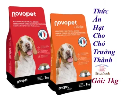 Mixed Food for Adult Dogs Novopet 1kg Package Helps Strengthen Bones and Joints, Good for Digestion, Soft and Smooth Coat