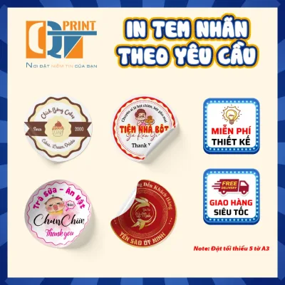 In Tem Nhãn, Decal Giấy, Sticker Thiết Kế Theo Yêu Cầu baobiqt.com Cắt Sẵn Dán Ly Trà Sữa, Mỹ Phẩm