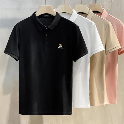 Áo thun nam thêu gấu thời trang hợp thời trang Áo thun nam ngắn tay nam trẻ trung sang trọng Top Ve áo thun nam20260430
