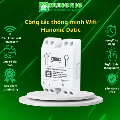 Công Tắc Điều Khiển Từ Xa Hunonic Mini Thông Minh Wifi Bật Tắt Từ Xa Trên Điện Thoại, Ra Lệnh Giọng Nói