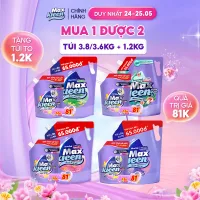 [MUA 1 TẶNG 1] Túi Nước Giặt Xả MaxKleen 3.8kg/ 3.6kg + Túi Nước Giặt Xả 1.2kg Mùi ngẫu nhiên