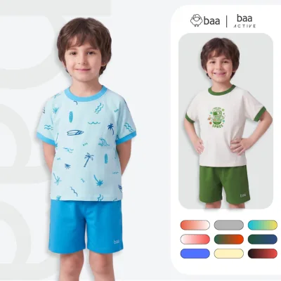 Bộ Quần Áo Bé Trai Mùa Hè Đi Học, Đi Chơi Mềm Mát, Thấm Hút 1-10 tuổi Baababy DB04N