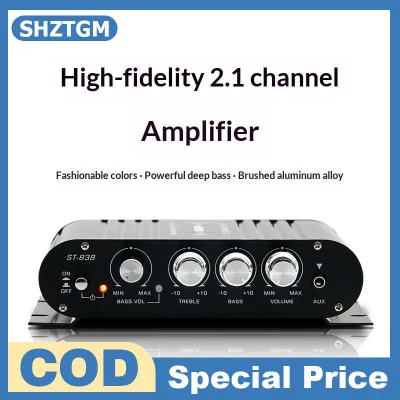 SHZTGM Bộ khuếch đại rạp hát tại nhà ST-838 Bộ khuếch đại công suất 2.1 kênh HIFI âm thanh nổi âm trầm âm thanh xe hơi gia đình amp phương tiện truyền thông Máy nghe nhạc khuếch đại