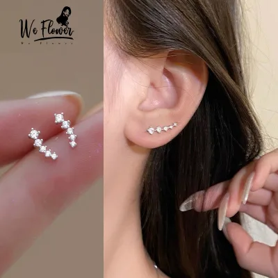 WeFlower Trang sức bạc s925 sáng pha lê starfall, bông tai thời trang dành cho nữ