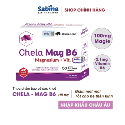 Chela Mag B6 –Thực phẩm bảo vệ sức khỏe bổ sung Magie và Vitamin B6 hỗ trơ giảm mệt mỏi, hỗ trợ hệ thần kinh-Olimp Labs