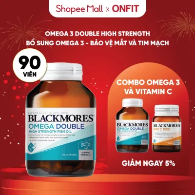 Viên Uống Dầu Cá Omega 3 Blackmores Omega Double High Strength Fish Oil, Dầu Cá Cô Đặc Tinh Khiết | ONFIT