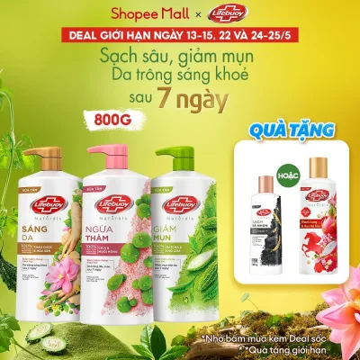 Sữa tắm Lifebuoy Thiên nhiên Detox Và Chăm Sóc Chuyên Sâu 800g