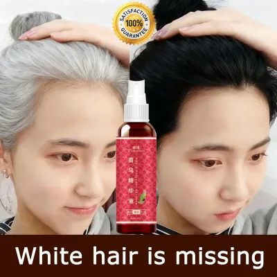 Black Hair Essence White Hair Turns Black He Thu O Shampoo Quick Spray Turns Black for a Long Time Improves White Hair Gentle Care 100ml