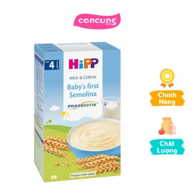 Sản phẩm dinh dưỡng chế biến từ ngũ cốc cho trẻ từ 6-36 tháng tuổi (Bột ngũ cốc chứa sữa Ăn dặm khỏi đầu Semolina - Hipp)