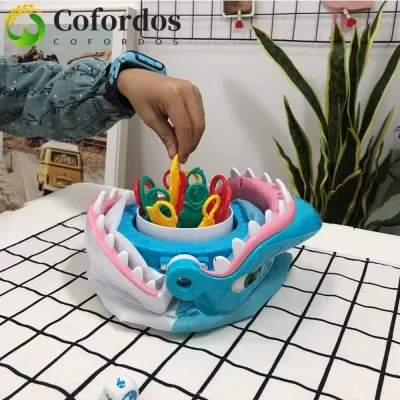 Cofordos Shark Prank Board Game, Giáo dục sớm Nhựa Cá mập Bẫy Board Trò chơi để bàn, Trò chơi học tập xếp hình tương tác ngộ nghĩnh Câu cá cắn Đồ chơi cá mập Quà tặng khăn quàng cổ