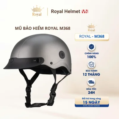 Mũ Bảo Hiểm Lưỡi Trai Royal M368, Nón Bảo Hiểm 1/2 Thời Trang Cho Nam Và Nữ Royal Chính Hãng
