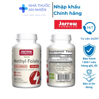 Jarrow Formulas Methyl Folate Thực phẩm chức năng bổ sung Acid folic ngừa dị tật ống thần kinh