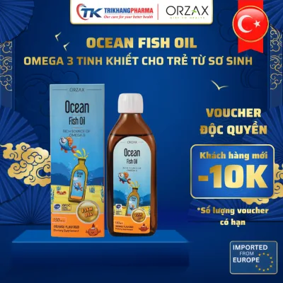 Dầu Cá Cho Bé Omega 3 DHA EPA Ocean Fish Oil ORZAX Bổ Sung Vitamin Khoáng Chất Phát Triển Trí Não Thị Giác