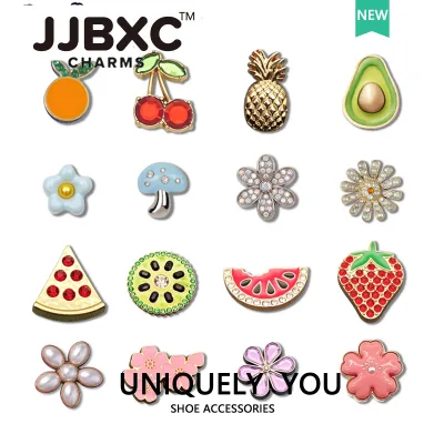 JJBXC Charm Cross Khóa Giày Hoa Quả Phụ Kiện Dứa Đào Cam Nhiệt Đới Trang Sức Giày Sticker Dép Cross