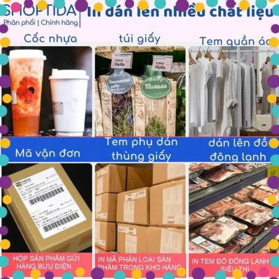 PR7 Giấy in nhiệt Shoptida A6 - 12000 Tờ tiêu dùng in đơn hàng, tem, mã vạch, phiếu gửi hàng, decal, dán, phục vụ máy in