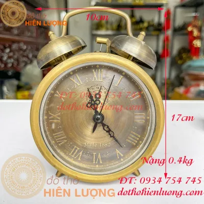 Roman numerals antique brown bronze alarm clock Wind Band 10cm height 15cm
