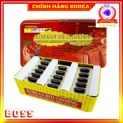 Korean synthetic red ginseng pill, box of 60 tablets-Supplement, boost fitness, stress relief