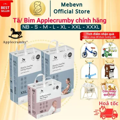 Bỉm Applecrumby chính hãng Slim + Overnight cao cấp, bỉm ngựa Applecrumby siêu khô thoáng đủ size