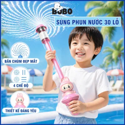 Súng Phun Nước Đồ Chơi Trẻ Em Mùa Hè Hiệu Ứng Pháo Hoa Đu Trend Vui Nhộn