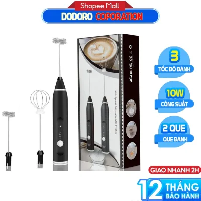 Máy Đánh Bọt Que Tạo Bọt Cafe Mini, Máy Đánh Trứng Cầm Tay DODORO F78 3 Chế Độ
