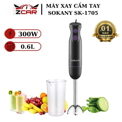 Máy xay cầm tay đa năng công suất 300W SOKANY SK-1705, xay nhuyễn mọi thực phẩm nhanh, tiện lợi, dễ dàng vệ sinh