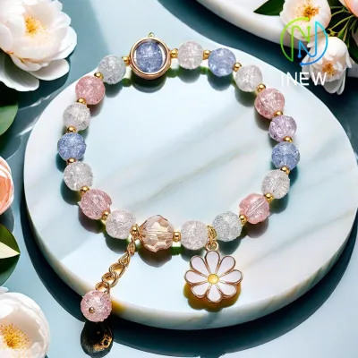 Vòng đeo tay màu hồng Vòng đeo tay hoa Trang sức nữ Bạn thân Vòng đeo tay sinh viên Trang sức
