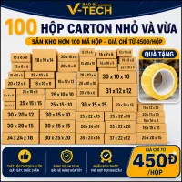 100 Hộp carton đóng hàng giá rẻ hộp giấy gói hàng shipcod 3 lớp nhiều kích thước nhỏ và vừa