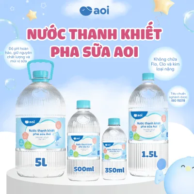 Nước Thanh Khiết Pha Sữa Aoi Cho Bé |Không Clo, Flo, Kim Loại Nặng | pH 7.0 Chuẩn WHO